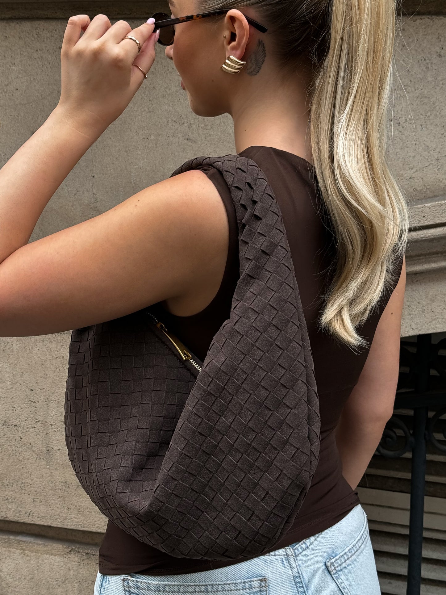 Celia Bag - Suede - Maxi  - Cocoa